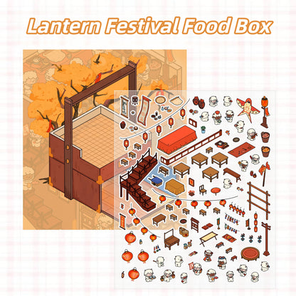 Lamb’s Daily Life 3D Sticker | 4 Cute Miniature Scenes