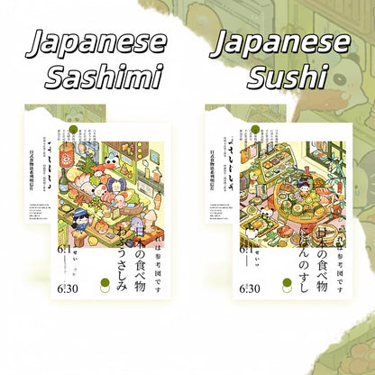Japanese Food 3D Sticker | 4 Cute Miniature Scenes