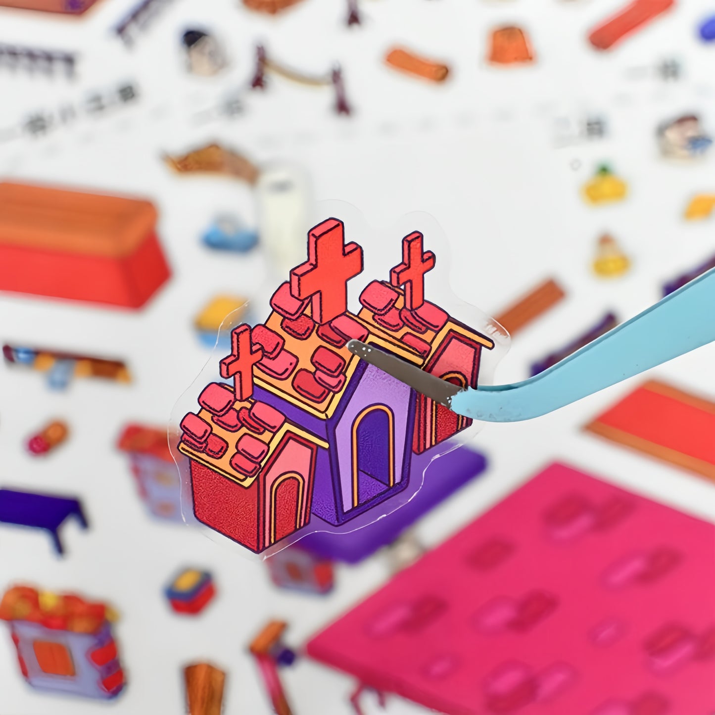 Gaming Series 3D Sticker | 4 Cute Miniature Scenes