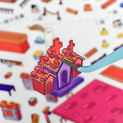 Gaming Series 3D Sticker | 4 Cute Miniature Scenes