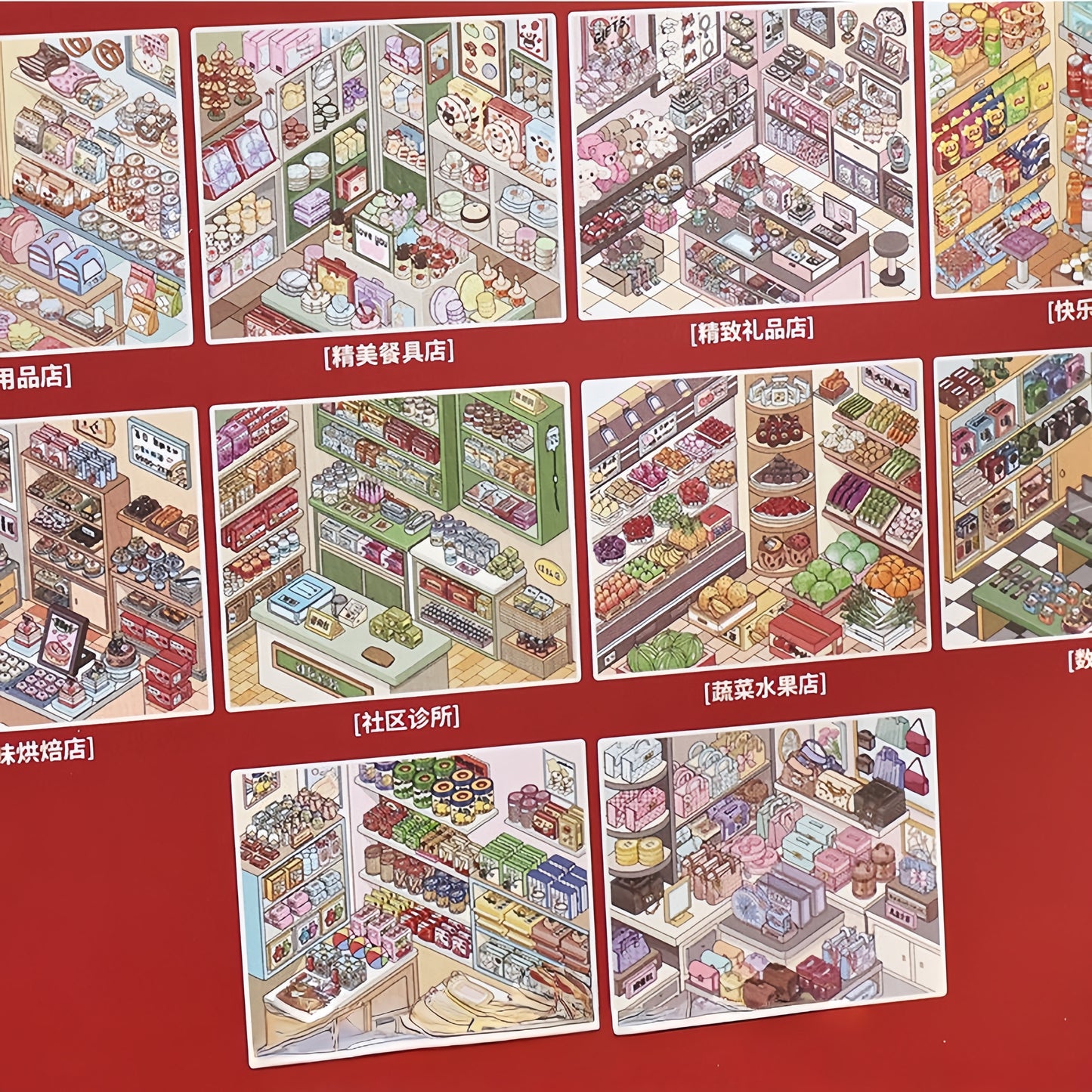 Town Store 3D Sticker Book