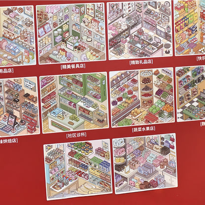 Town Store 3D Sticker Book