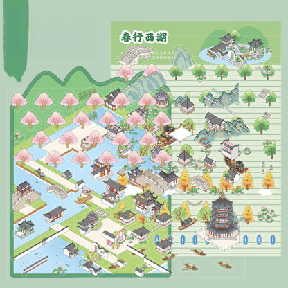 A Spring Walk in West Lake 3D Sticker