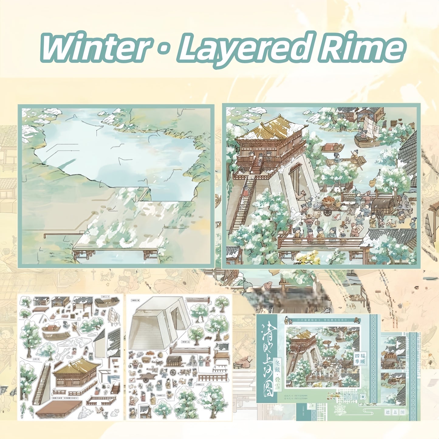 The Cycle of Seasons 3D Sticker | 4 Cute Miniature Scenes