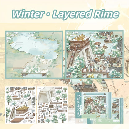 The Cycle of Seasons 3D Sticker | 4 Cute Miniature Scenes
