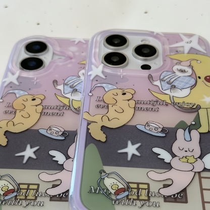Cute Moon Kitty Puppy Bunny Acrylic Phone Case