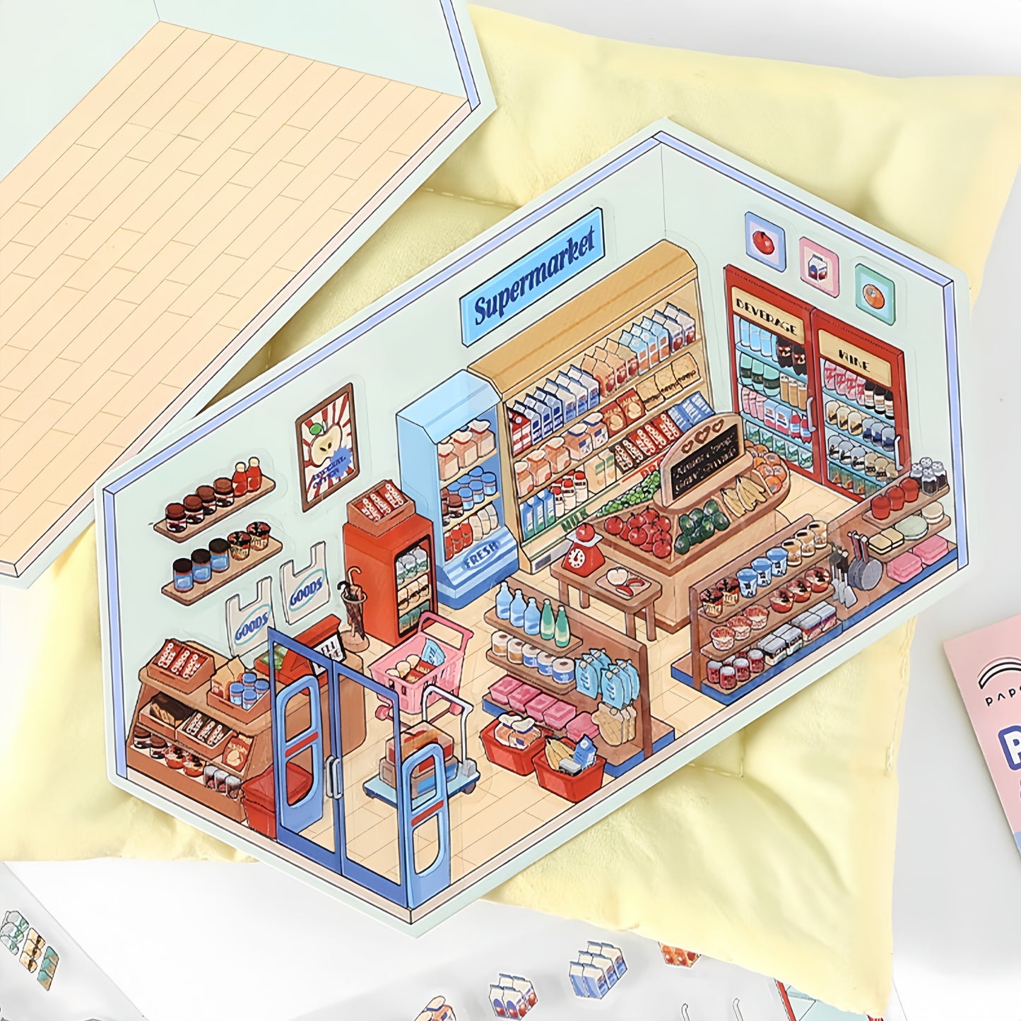 Small Corner Series 3D Sticker | 4 Cute Miniature Scenes