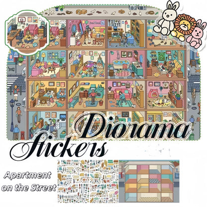Street Daily 3D Sticker | 2 Cute Miniature Scenes
