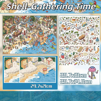 Island Hours 3D Sticker | 4 Cute Miniature Scenes