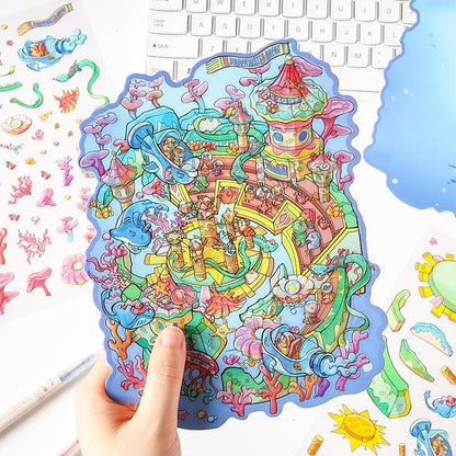 Magic World 3D Sticker | 4 Cute Miniature Scenes