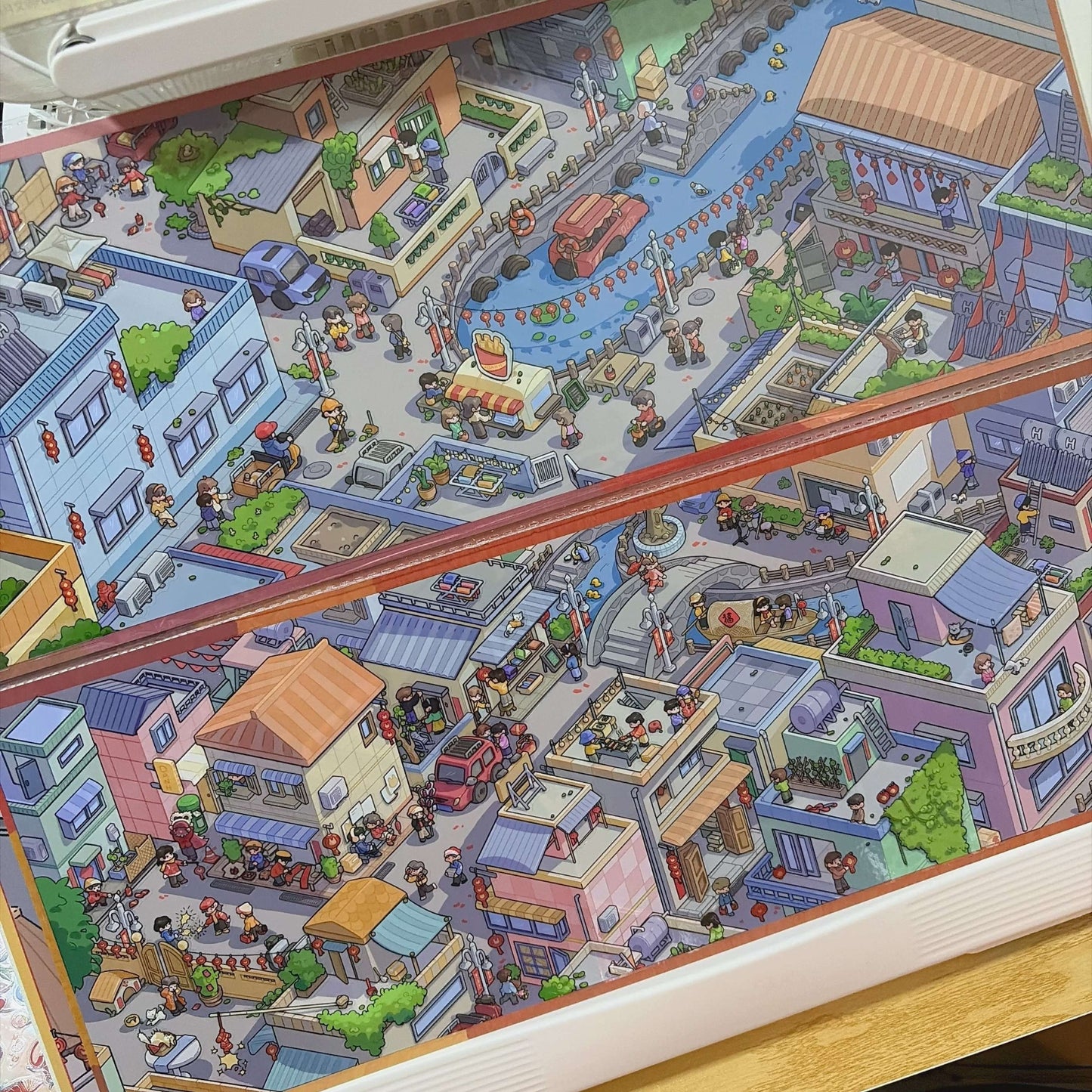Spring Festival Town 3D Sticker | 2 Cute Miniature Scenes