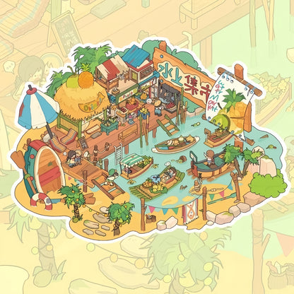 Mysterious Place 3D Sticker | 4 Cute Miniature Scenes