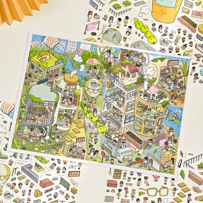 Magic World 3D Sticker | 6 Cute Miniature Scenes