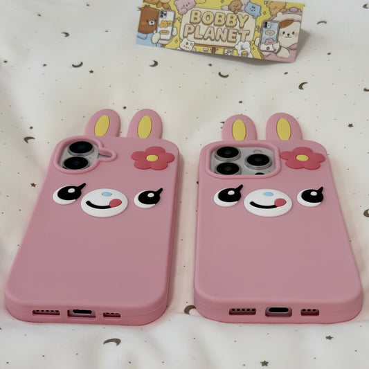 Piano Bunny Ears Silicone Phone Case