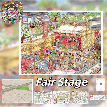 A Day at the Fair 3D Sticker | 4 Cute Miniature Scenes