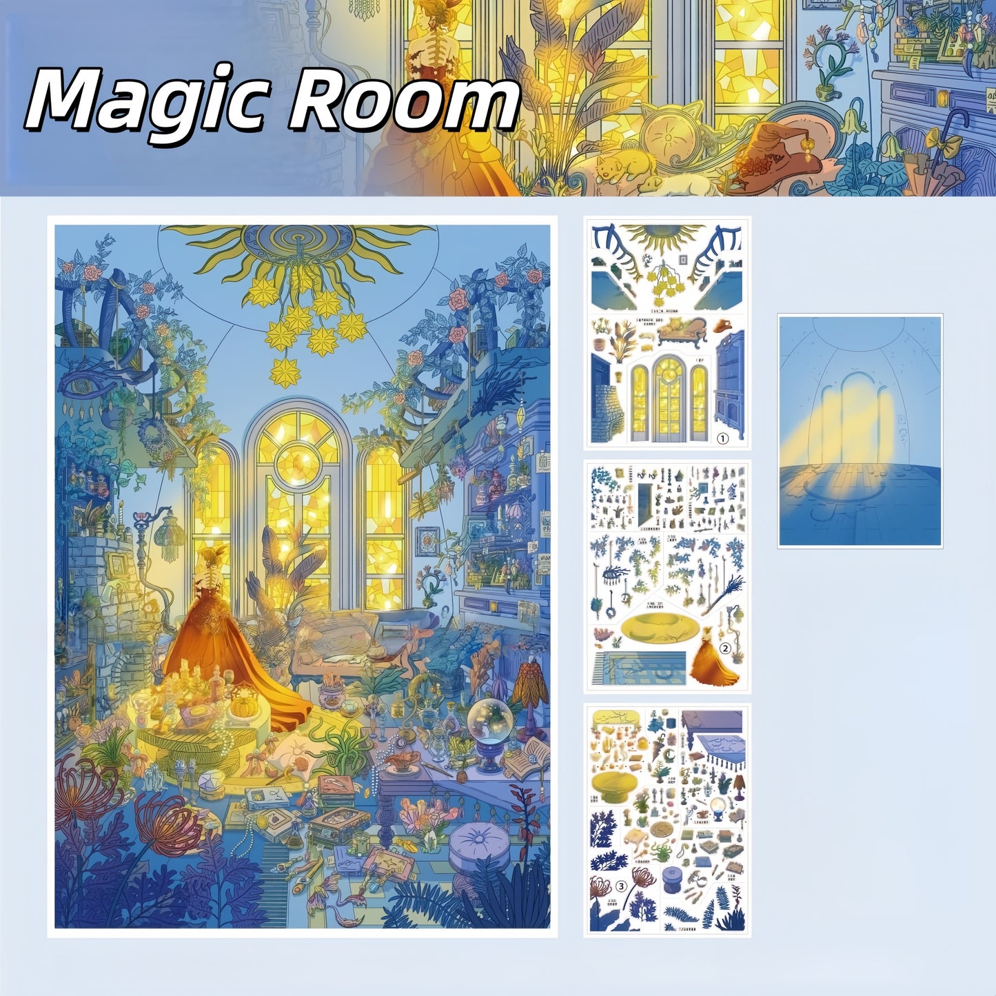 Small Worlds 3D Sticker | 4 Cute Miniature Scenes