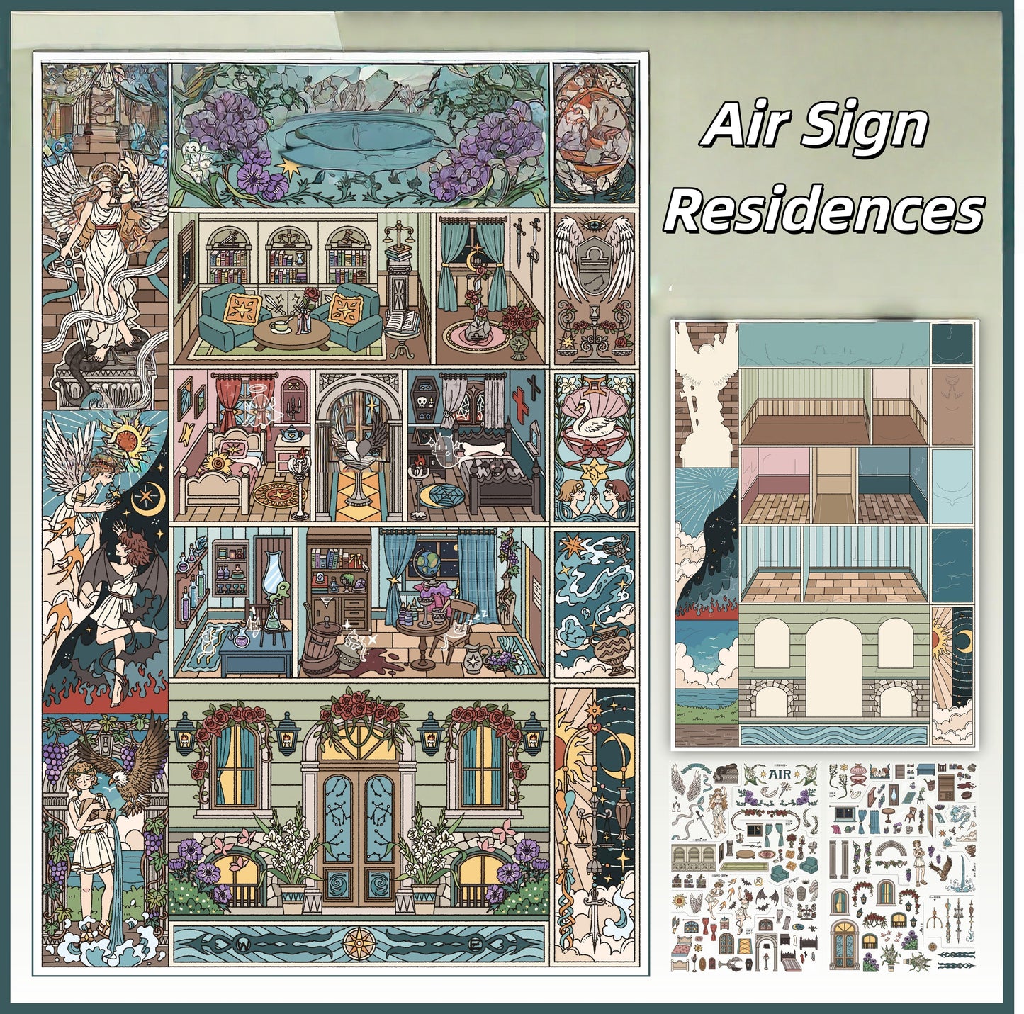 Constellation Apartment 3D Sticker | 4 Cute Miniature Scenes