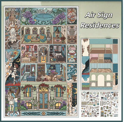 Constellation Apartment 3D Sticker | 4 Cute Miniature Scenes