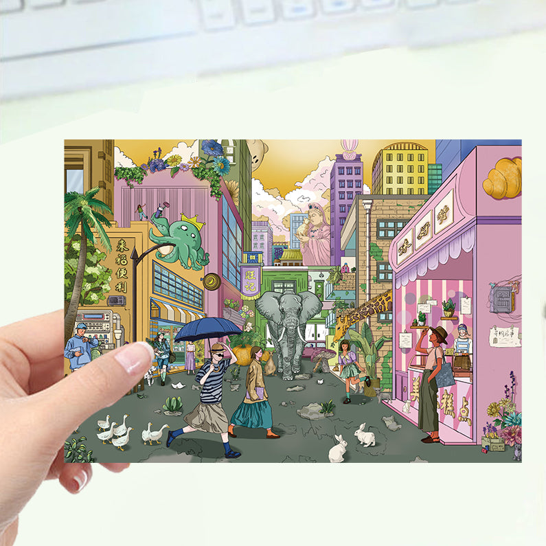 Wandering in the City 3D Sticker