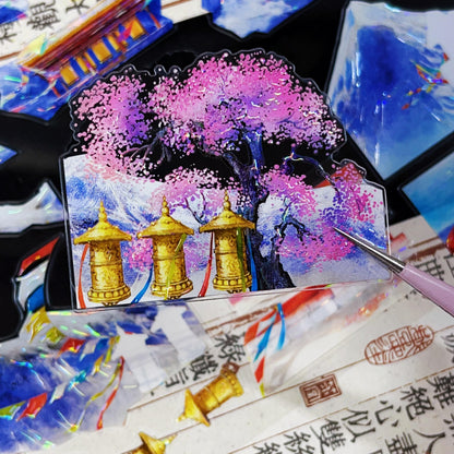 Buddha's Light 3D Sticker | 2 Cute Miniature Scenes