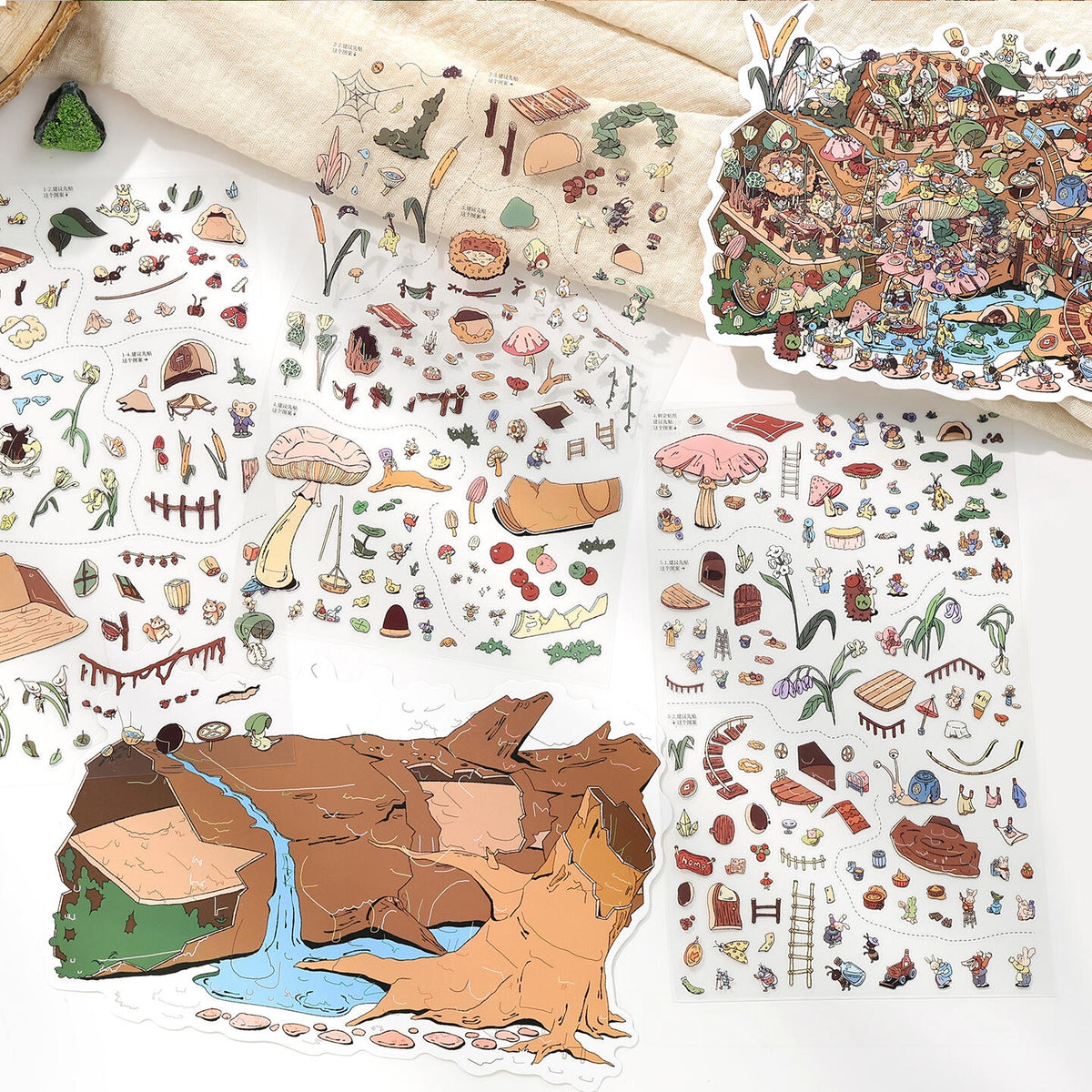Sunken Secrets 3D Sticker | 2 Cute Miniature Scenes