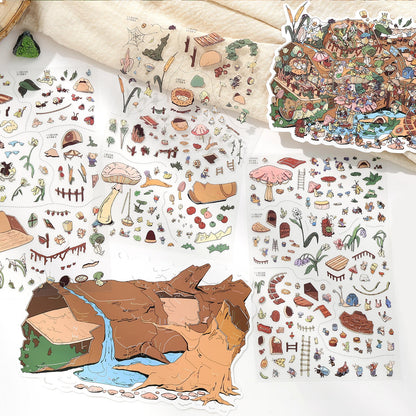 Sunken Secrets 3D Sticker | 2 Cute Miniature Scenes