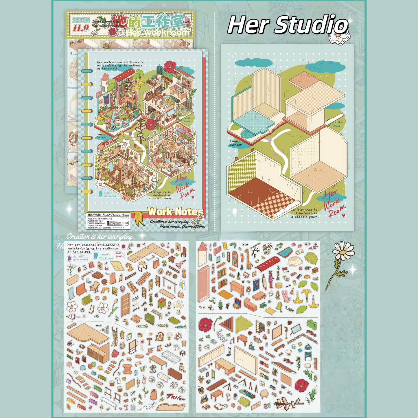 Dwelling Corners 3D Sticker | 5 Cute Miniature Scenes