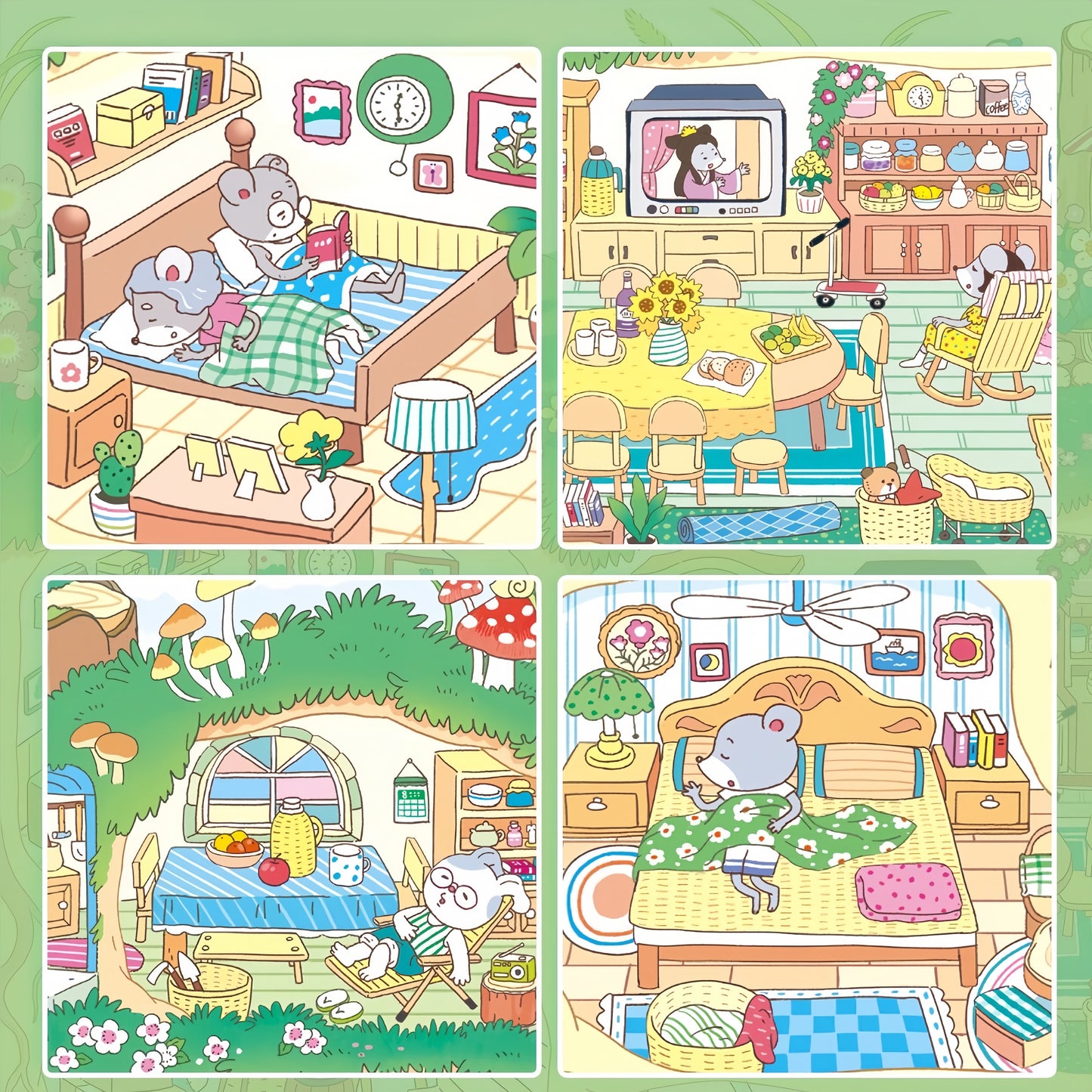 Mice's Daily Life 3D Sticker | 2 Cute Miniature Scenes