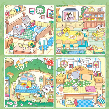 Mice's Daily Life 3D Sticker | 2 Cute Miniature Scenes