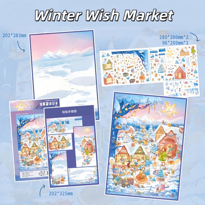 Winter Wishes 3D Sticker | 2 Cute Miniature Scenes