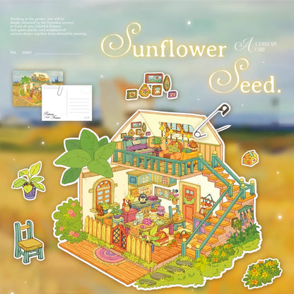 Small Garden 3D Sticker | 4 Cute Miniature Scenes