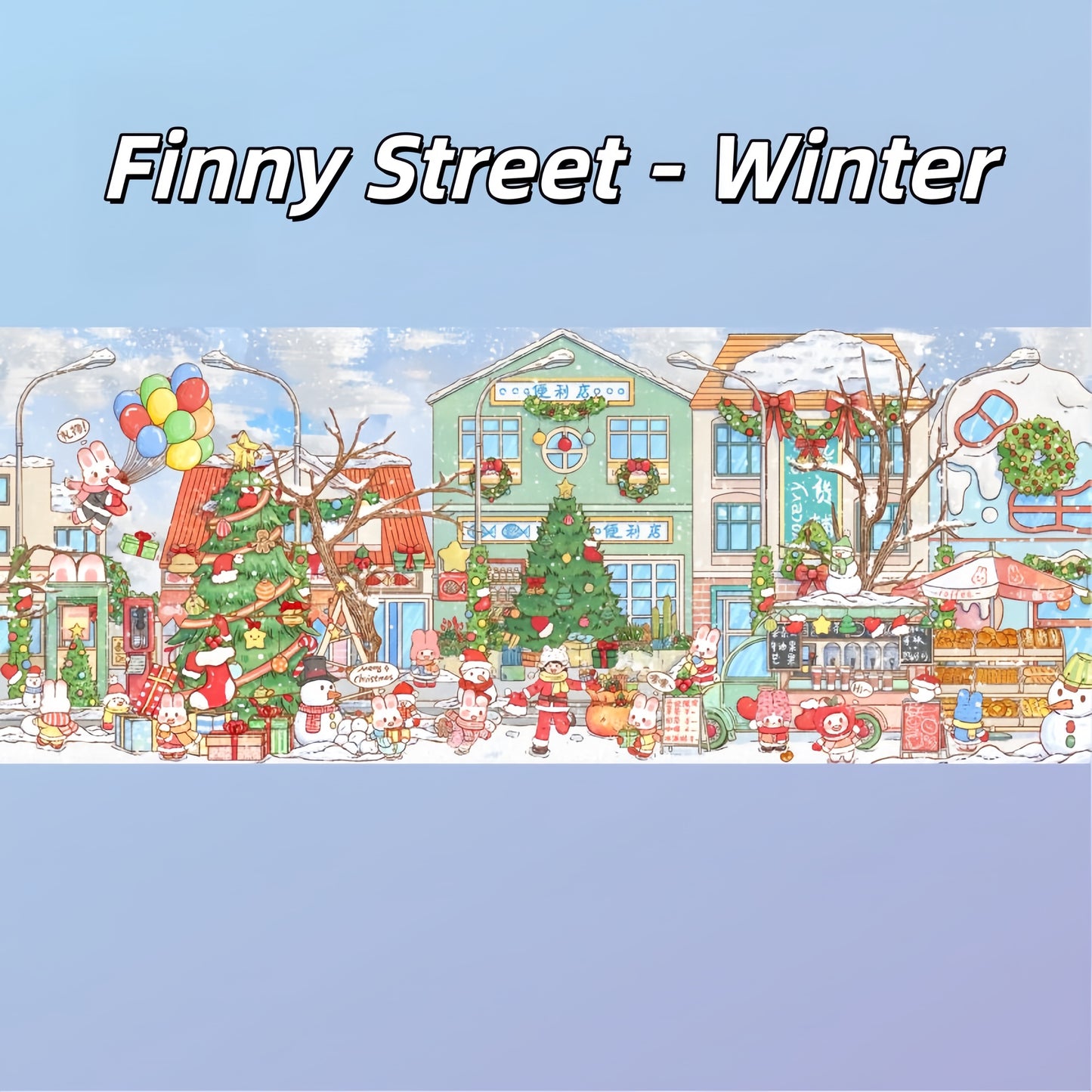 Finny Street 3D Sticker | 4 Cute Miniature Scenes