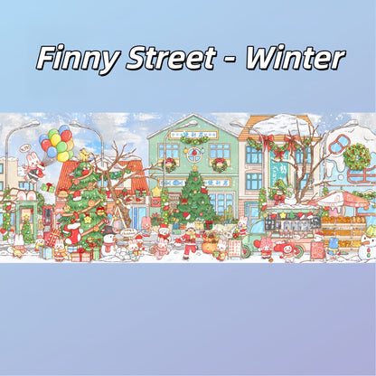 Finny Street 3D Sticker | 4 Cute Miniature Scenes