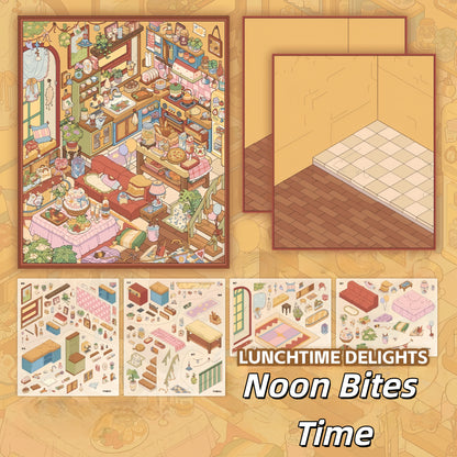 Daily Blessings 3D Sticker | 4 Cute Miniature Scenes