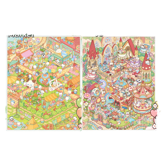 Furry Friends 3D Sticker | 2 Cute Miniature Scenes