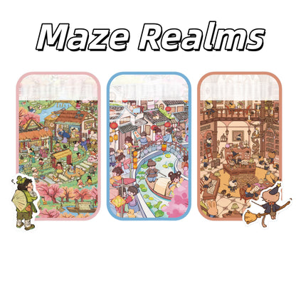 Maze Realms 3D Sticker | 3 Cute Miniature Scenes