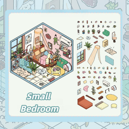 Moment by the Window 3D Sticker | 3 Cute Miniature Scenes