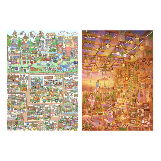 Hour of Gathering 3D Sticker | 2 Cute Miniature Scenes