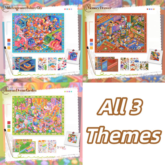 Whimsical World 3D Sticker | 3 Cute Miniature Scenes