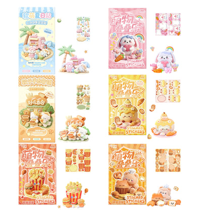 Fluffy Friends 3D Stackable Stickers | 6 Cute Miniature Themes