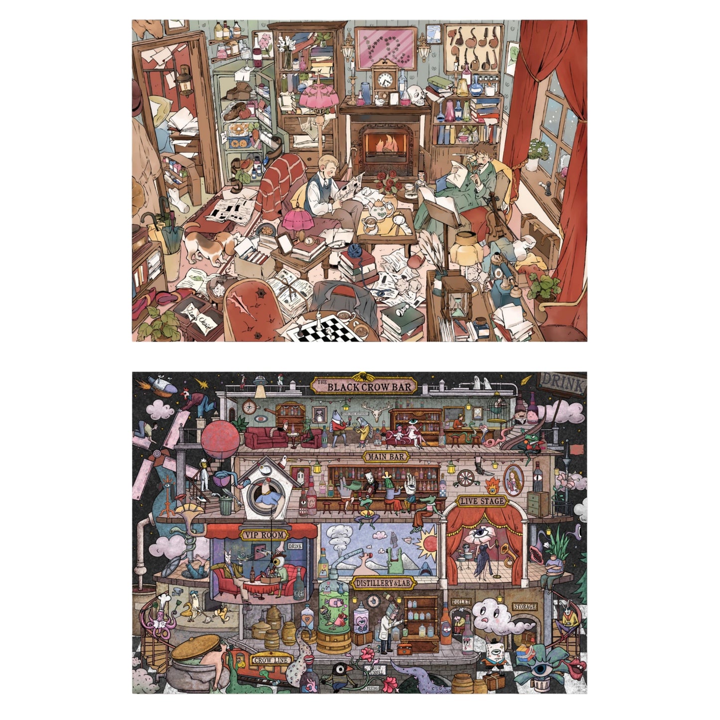 Under the Dim Light 3D Sticker | 2 Cute Miniature Scenes