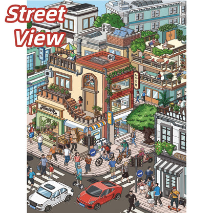 Streetscape 3D Sticker | 2 Cute Miniature Scenes