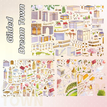 Gilded Worlds 3D Sticker | 2 Cute Miniature Scenes