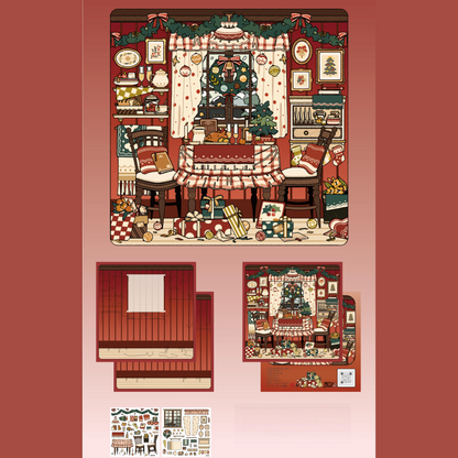 Cozy Nooks 3D Sticker | 4 Cute Miniature Scenes