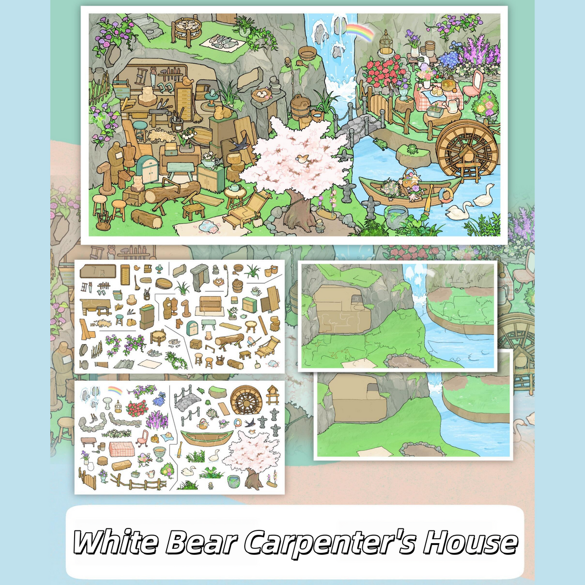 Forest Friends 3D Sticker | 5 Cute Miniature Scenes