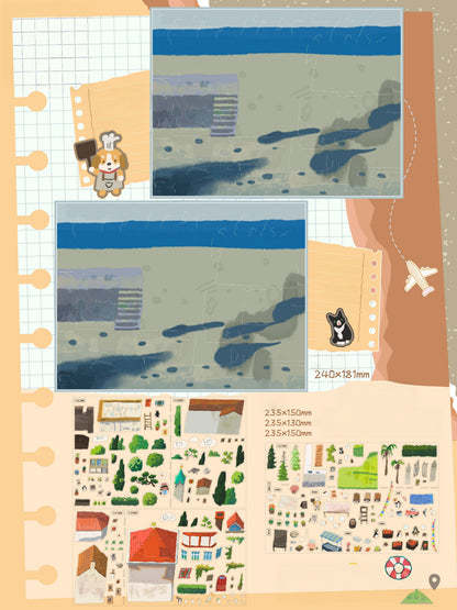 Slow Days 3D Sticker | 4 Cute Miniature Scenes