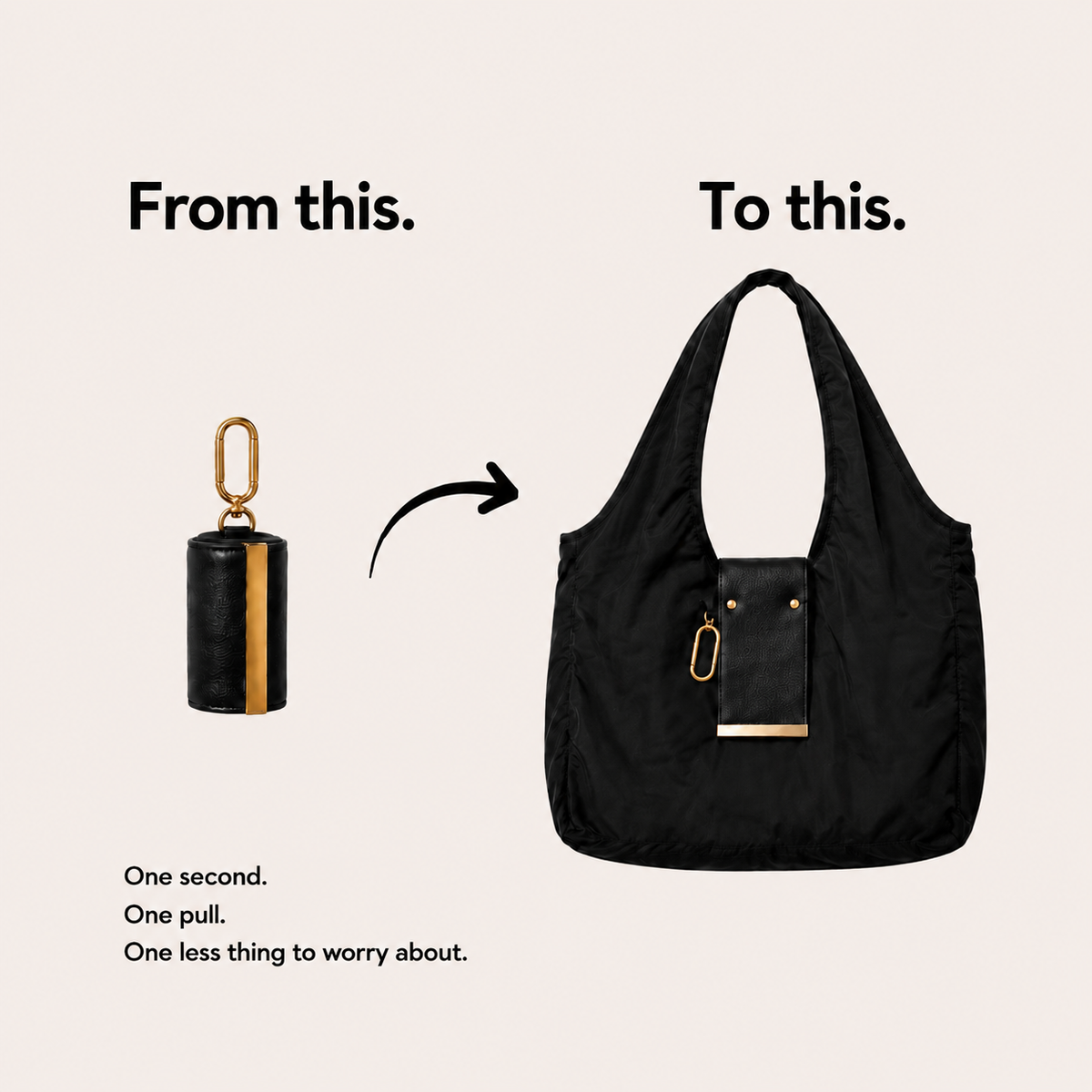 Clip & Go Foldable Tote Bag