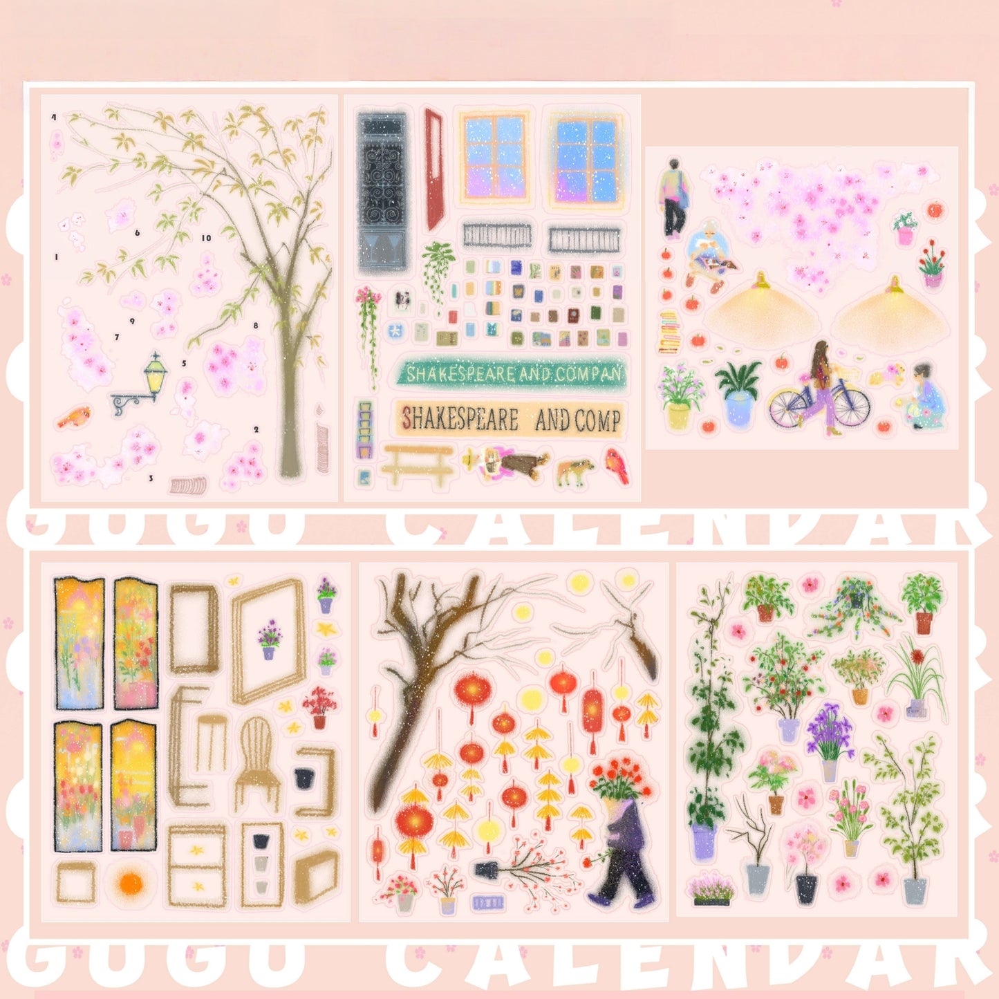 Spring Corners 3D Sticker | 2 Cute Miniature Scenes