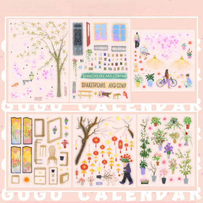Spring Corners 3D Sticker | 2 Cute Miniature Scenes