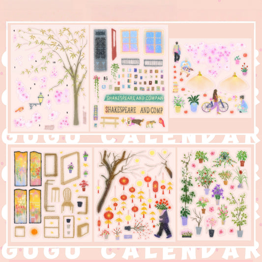 Spring Corners 3D Sticker | 2 Cute Miniature Scenes